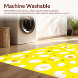 Ultra Soft Area Rug, Non Slip, Stain Resistant, Washable Area Rugs for Living Room, Bedroom, Unique Shabby Chic Egg Decor(Yellow)