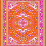 Ultra Soft Area Rug, Non Slip, Stain Resistant, Washable Area Rugs for Living Room, Bedroom, Lively Tiled Artful Expression(Orange)