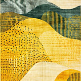 Ultra Soft Area Rug, Non Slip, Stain Resistant, Washable Area Rugs for Living Room, Bedroom, Geometric Spotted Kitchen Area(Yellow)