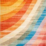 Ultra Soft Area Rug, Non Slip, Stain Resistant, Washable Area Rugs for Living Room, Bedroom, Modern Rustic Medallion Motif(Orange)