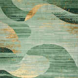 Ultra Soft Area Rug, Non Slip, Stain Resistant, Washable Area Rugs for Living Room, Bedroom, Elegant Textured Geometric Print(Green)