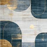 Artistic Navy and Gold Mosaic Theme(Blue)
