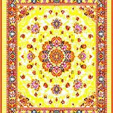 Ultra Soft Area Rug, Non Slip, Stain Resistant, Washable Area Rugs for Living Room, Bedroom, Charming Textured Medallion Style(Yellow)
