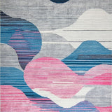 Ultra Soft Area Rug, Non Slip, Stain Resistant, Washable Area Rugs for Living Room, Bedroom, Vibrant Abstract Geometric Display(Gray)