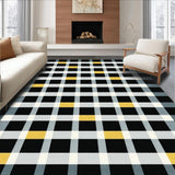 Ultra Soft Area Rug, Non Slip, Stain Resistant, Washable Area Rugs for Living Room, Bedroom, Stylish Black and White Trellis(Black)