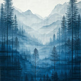Ultra Soft Area Rug, Non Slip, Stain Resistant, Washable Area Rugs for Living Room, Bedroom, Serene Misty Forest Aesthetic(Blue)