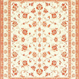 Elegant Entryway Cream Beige Area with Delicate Floral Motif(Beige)