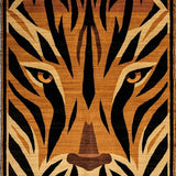 Ultra Soft Area Rug, Non Slip, Stain Resistant, Washable Area Rugs for Living Room, Bedroom, Bold Earthy Tiger Stripe Aesthetic(Brown)