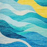Ultra Soft Area Rug, Non Slip, Stain Resistant, Washable Area Rugs for Living Room, Bedroom, Summer Waves surfer inspired area rug(Blue)