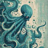 Ultra Soft Area Rug, Non Slip, Stain Resistant, Washable Area Rugs for Living Room, Bedroom, Elegant Octopus Rug with Fluid Tentacle Motif for Stylish Home Decor(Blue)