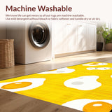Ultra Soft Area Rug, Non Slip, Stain Resistant, Washable Area Rugs for Living Room, Bedroom, Adorable Egg-Inspired Visuals(Yellow)