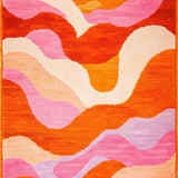 Ultra Soft Area Rug, Non Slip, Stain Resistant, Washable Area Rugs for Living Room, Bedroom, Eclectic Orange and Pink Fusion(Orange)