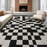 Ultra Soft Area Rug, Non Slip, Stain Resistant, Washable Area Rugs for Living Room, Bedroom, Washable Checkered Bedroom Carpet for Minimalist Decor(Gray)