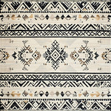 Ultra Soft Area Rug, Non Slip, Stain Resistant, Washable Area Rugs for Living Room, Bedroom, Rustic Striped Patterned Rug(Black)