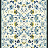 Ultra Soft Area Rug, Non Slip, Stain Resistant, Washable Area Rugs for Living Room, Bedroom, Charming Yellow Toned Vintage Charm(White)