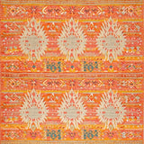 Ultra Soft Area Rug, Non Slip, Stain Resistant, Washable Area Rugs for Living Room, Bedroom, Eclectic Ogee Pattern with Warm Hues(Orange)