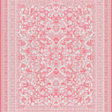 Ultra Soft Area Rug, Non Slip, Stain Resistant, Washable Area Rugs for Living Room, Bedroom, Coquette Ribbon Edge Rug Scalloped Bow Print with Artistic Wavy Patterns(Pink)