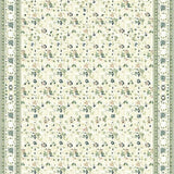 Green & Beige Area Low Pile with Subtle Floral Motifs(Beige)
