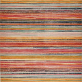 Ultra Soft Area Rug, Non Slip, Stain Resistant, Washable Area Rugs for Living Room, Bedroom, Modern Eclectic Stripe Arrangement(Red)