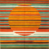 Ultra Soft Area Rug, Non Slip, Stain Resistant, Washable Area Rugs for Living Room, Bedroom, Chic Color Blocked Patterned Delight(Orange)