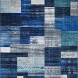 Dynamic Textured Geometric Collage(Blue)