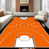 Ultra Soft Area Rug, Non Slip, Stain Resistant, Washable Area Rugs for Living Room, Bedroom, Lively Graphic Sports Circle(Orange)