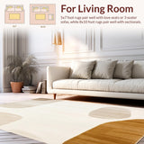 Ultra Soft Area Rug, Non Slip, Stain Resistant, Washable Area Rugs for Living Room, Bedroom, Muted Beige with Boho and Warm Neutral Color Variations(Beige)