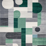 Ultra Soft Area Rug, Non Slip, Stain Resistant, Washable Area Rugs for Living Room, Bedroom, Vivid Modern Organic Shapes(Gray)