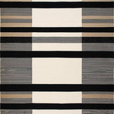Ultra Soft Area Rug, Non Slip, Stain Resistant, Washable Area Rugs for Living Room, Bedroom, Reversible Patio Area with Minimalist Striped and UV Protection(Black)