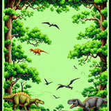 Colorful Jurassic Exploration Motif(Green)