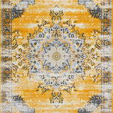 Ultra Soft Area Rug, Non Slip, Stain Resistant, Washable Area Rugs for Living Room, Bedroom, Elegant Distressed Artful Arrangement(Yellow)