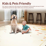 Ultra Soft Area Rug, Non Slip, Stain Resistant, Washable Area Rugs for Living Room, Bedroom, Dreamy Petal Paradise Bath Absorbent Floral(Beige)