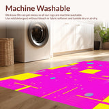 Ultra Soft Area Rug, Non Slip, Stain Resistant, Washable Area Rugs for Living Room, Bedroom, Whimsical Geometric Accent Style(Pink)