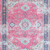 Ultra Soft Area Rug, Non Slip, Stain Resistant, Washable Area Rugs for Living Room, Bedroom, Cozy Warm-Toned Lattice Design(Pink)
