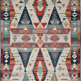 Ultra Soft Area Rug, Non Slip, Stain Resistant, Washable Area Rugs for Living Room, Bedroom, Vibrant Tribal Diamond Motif(Red)