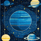 Ultra Soft Area Rug, Non Slip, Stain Resistant, Washable Area Rugs for Living Room, Bedroom, Celestial Bright Starry Arrangement(Blue)