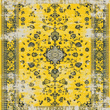 Ultra Soft Area Rug, Non Slip, Stain Resistant, Washable Area Rugs for Living Room, Bedroom, Bold Elegant Diamond Design(Yellow)