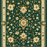 Ultra Soft Area Rug, Non Slip, Stain Resistant, Washable Area Rugs for Living Room, Bedroom, Abstract Floral Beige Area(Green)
