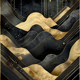 Stylish Modernist Wave Composition(Black)