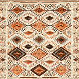 Ultra Soft Area Rug, Non Slip, Stain Resistant, Washable Area Rugs for Living Room, Bedroom, Stylish Diamond Lattice in Earthy Tones(Orange)