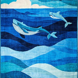 Ultra Soft Area Rug, Non Slip, Stain Resistant, Washable Area Rugs for Living Room, Bedroom, Joyful Underwater Life Motif(Blue)