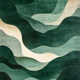 Ultra Soft Area Rug, Non Slip, Stain Resistant, Washable Area Rugs for Living Room, Bedroom, Area Moody Green & Beige Abstract(Green)