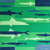 Whimsical Coastal Fishing Motif(Green)