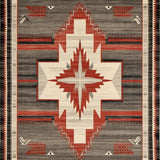 Ultra Soft Area Rug, Non Slip, Stain Resistant, Washable Area Rugs for Living Room, Bedroom, Modern Warm Tones Medallion(Red)