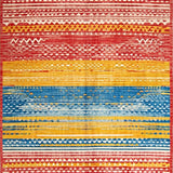 Ultra Soft Area Rug, Non Slip, Stain Resistant, Washable Area Rugs for Living Room, Bedroom, Striking Earthy Stripe Composition(Red)