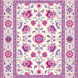 Playful Multi Hued Floral Medley(Ivory)
