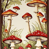 Ultra Soft Area Rug, Non Slip, Stain Resistant, Washable Area Rugs for Living Room, Bedroom, Eclectic Earthy Toned Fungi Design(Brown)