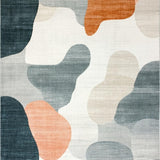 Ultra Soft Area Rug, Non Slip, Stain Resistant, Washable Area Rugs for Living Room, Bedroom, Cream, Charcoal, & Peach Abstract Rug:  Stylish Floor Covering(Gray)