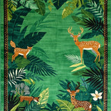 Ultra Soft Area Rug, Non Slip, Stain Resistant, Washable Area Rugs for Living Room, Bedroom, Vibrant Eco-Friendly Creature Motif(Green)