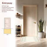 Ultra Soft Area Rug, Non Slip, Stain Resistant, Washable Area Rugs for Living Room, Bedroom, Modern Linear Art(Beige)